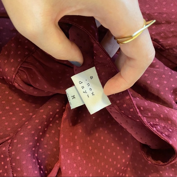 French Red Dots Blouse Wire Red - Picture 2 of 4